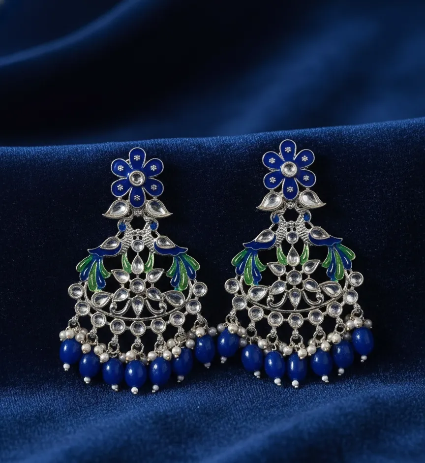 Peacock Chandbali Earrings