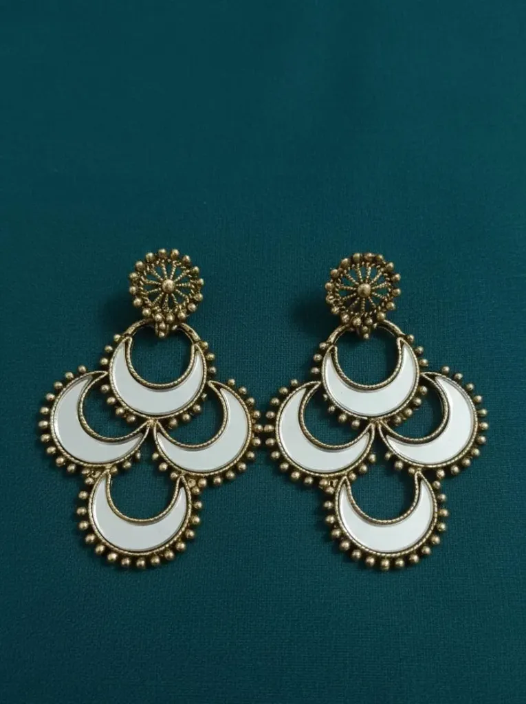 Mirror Work Chandbali Earrings